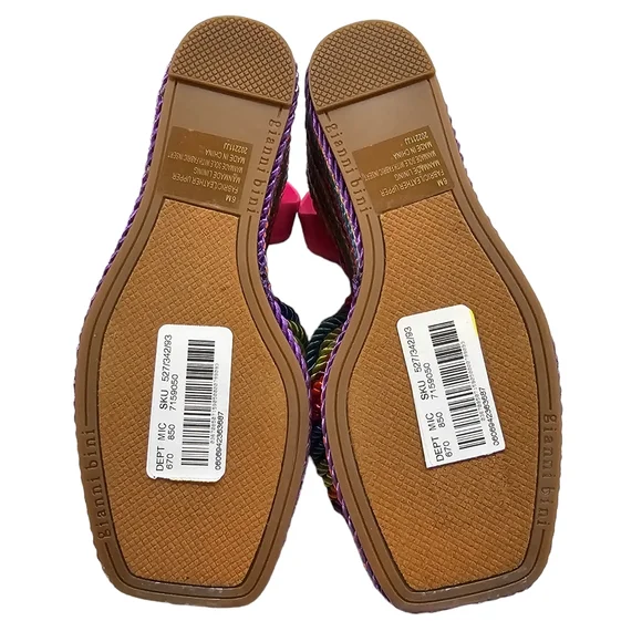 Gianni Bini Wedge Platform Sandal Women's Size 6 Leena Rainbow Cord Striped NEW - Picture 7 of 13